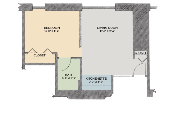 The Daisy One Bedroom Floor Plan